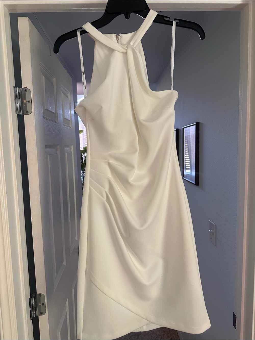 SIENA Twist Keyhole Halter Neck Faux Wrap Scuba Crepe Dress